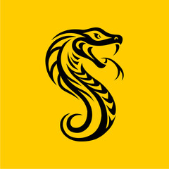 graphic vector illustration of tribal art design cobra tatto simple