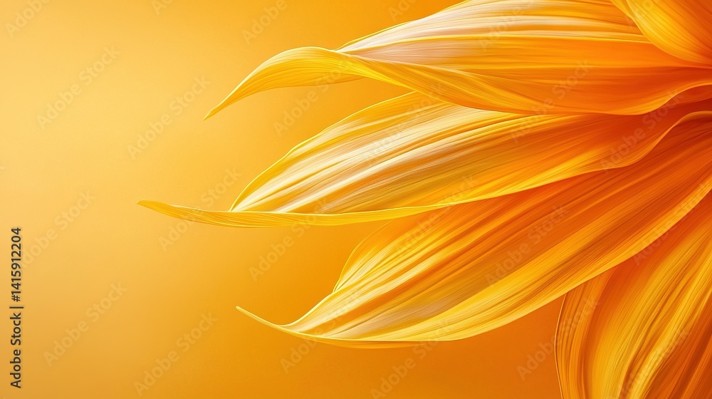Poster a zoomed-in image of a sunflower against a yellow backdrop with an out-of-focus center portion