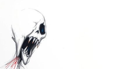 Ghastly Scream: A Monochrome Horror Drawing