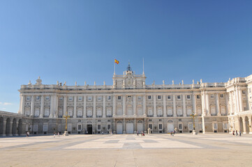 Fototapeta premium The Royal Palace of Madrid the official residence of the Spanish royal family at the city of Madrid, the largest royal palace in Europe.