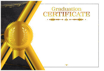 Blank graduation certificate as background. Mockup for design