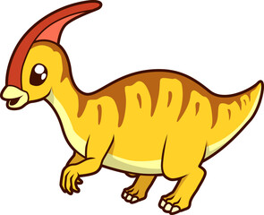 Der Parasaurolophus begeistert mit seinem auffälligen Kopfschmuck und sanftem Blick.
