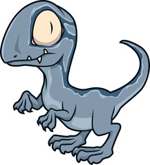 Naklejka premium Der Velociraptor ist klein, schnell und schaut mit großen Augen neugierig. 