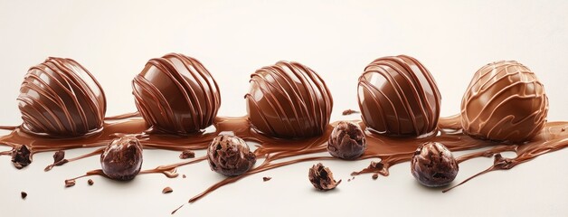 Chocolate Truffles with Drizzled Chocolate