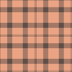 Traditional Dark purplish brown & Deep pinkish tan Seamless Tartan Fabric Design
