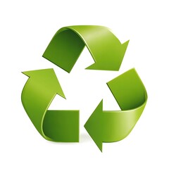 Fototapeta premium Green recycle symbol with arrows concept isolated on white background