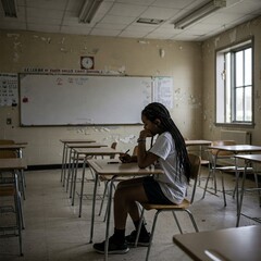 Empty classroom education inequality awareness student support