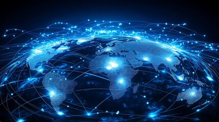 Obraz premium Futuristic Global Network Connectivity