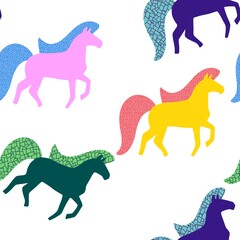 Christmas animals seamless horse pattern for wrapping paper and fabrics