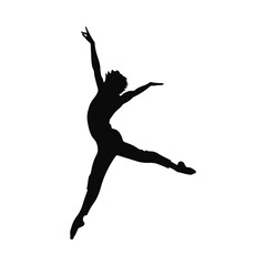 Silhouette of a dancer leaping gracefully dynamic pose expressive movement artistic visual dance photography