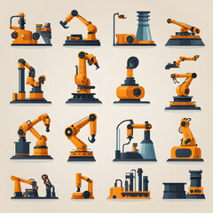 Industrial Robotic Arms A Collection of Automated Manufacturing Equipment