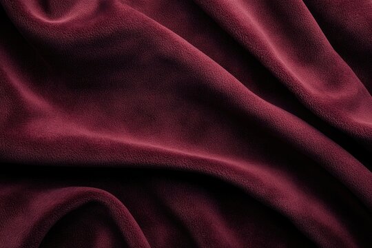 Deep maroon velvet fabric with soft folds and rich texture, luxurious and elegant.