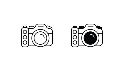 Dslr Camera icon design with white background stock illustration