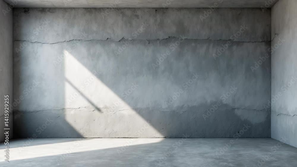 Poster grey cement interior concrete wall texture backdrop with empty space for text insertion.