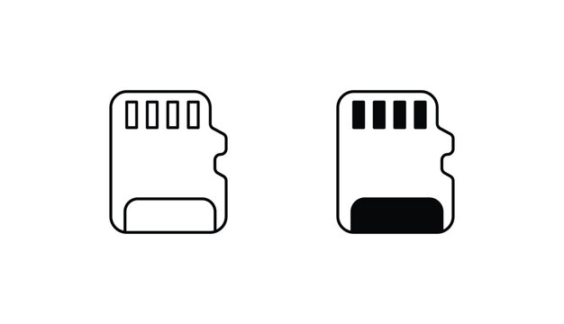 Memory Card icon design with white background stock illustration