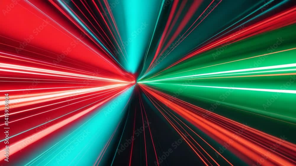 Aufkleber red abstract motion scene featuring speed lines and a dark colorful lights background