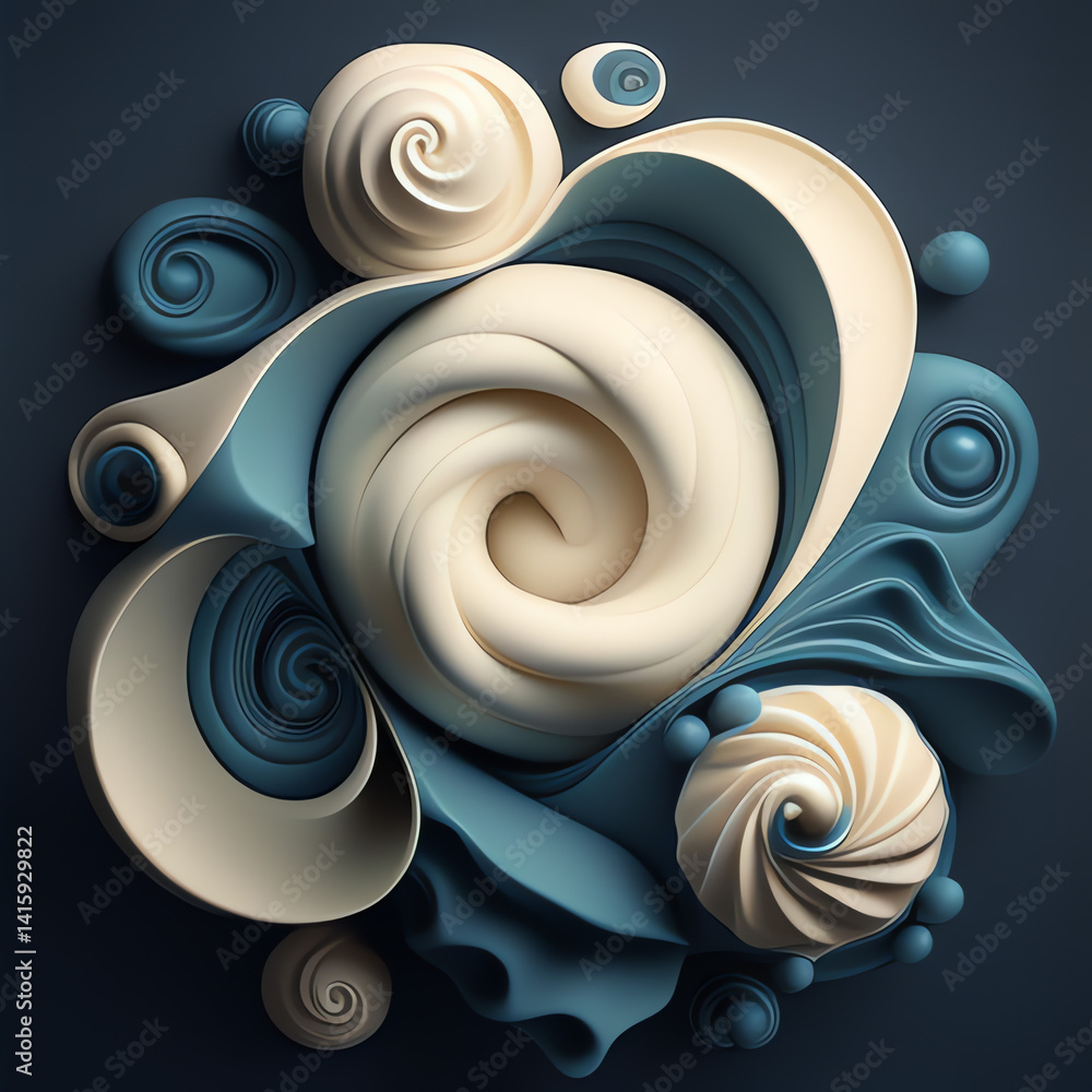 Poster this stunning abstract design features swirling cream and teal elements creating a sophisticated loo