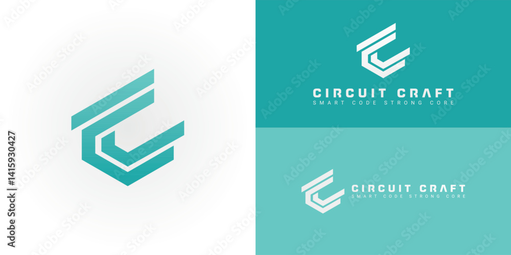 Fototapete the contemporary logo features stylized, geometric initials cc crafted from clean, angular lines. sp