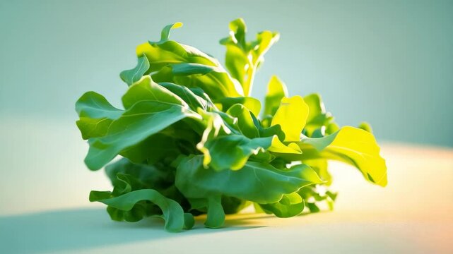 Arugula leaf on a white background