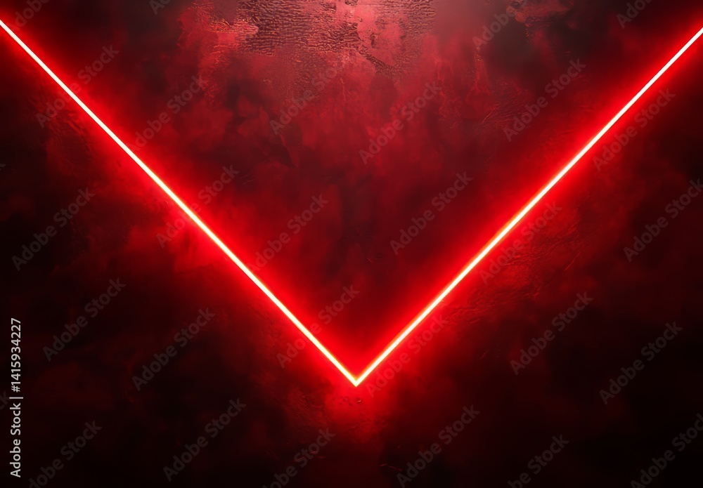 Poster an abstract pattern of red geometric shapes is set against a black background