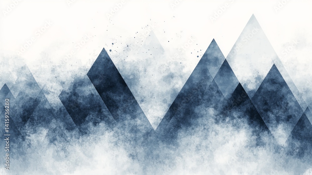 Poster triangle-based design incorporating geometric abstraction and texture