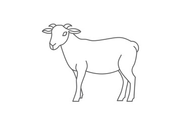 Obraz premium Continuous one line drawing is used to create a modern illustration of a sheep in minimalistic style