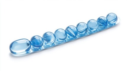 Pain relief capsule strip isolated with white background