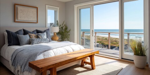 Coastal bedroom with ocean view