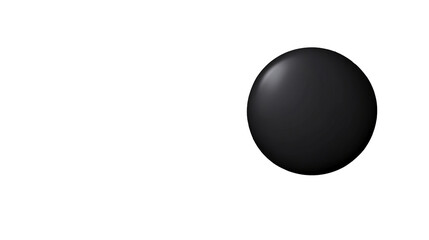 Dark gray sphere is illuminated against a completely dark background, creating a stark contrast.