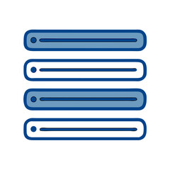 Obraz premium Three rectangular sliders in various shades of blue on a white background, UI design elements for digital interfaces