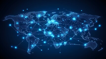 Digital Earth with Glowing Network Connections