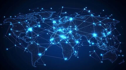 Digital Earth with Glowing Network Connections