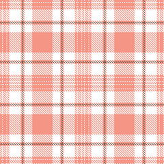 Traditional Seamless Tartan featuring Iridescent peachy pink and Dusky white Fabric Design