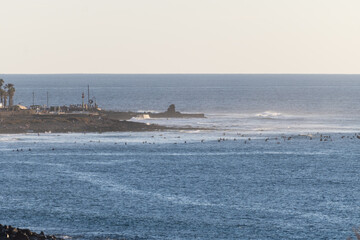 Fototapeta premium Hotels, resorts, beaches on South of Tenerife near Costa Adeje and Playa de las Americas, Canary islands, Spain in winter