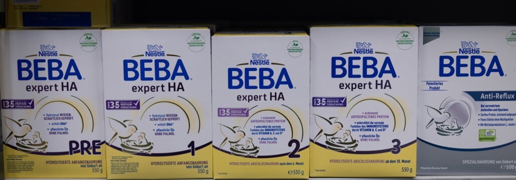 Nestle Beba Expert HA Baby Formula Display - FRANKFURT, GERMANY - MARCH 21, 2025