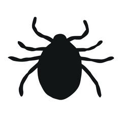 Vector hand drawn mite silhouette isolated on white background