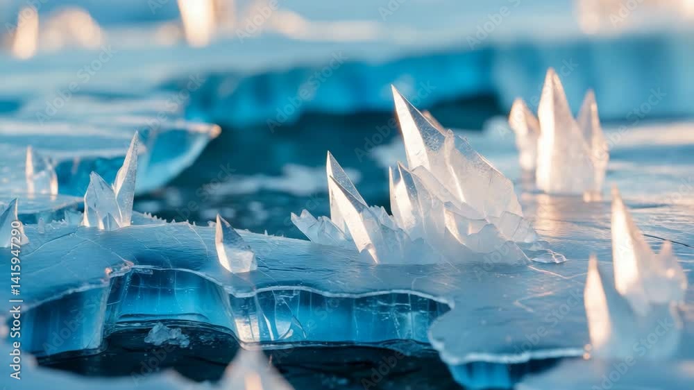 Poster network of cracks in a compact solid ice layer