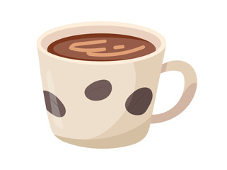 Cup of coffee. Flat vector, clipart illustration isolated on white background.