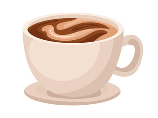 Cup of coffee. Flat vector, clipart illustration isolated on white background.