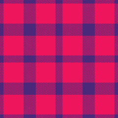 Soft indigo Seamless Tartan with Vivid pink red accents Fabric Design