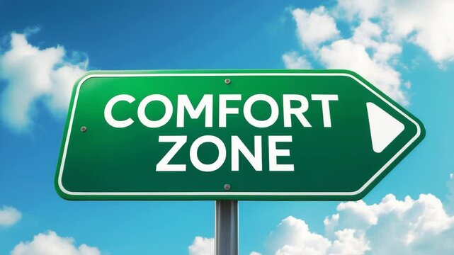 Road sign indicating comfort zone in the background