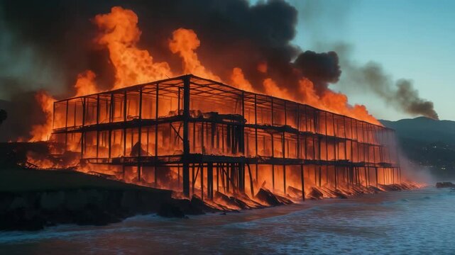 Malibu's Palisades fire burns a structure, propelled by fierce winds, on the west side of Los Angeles, California