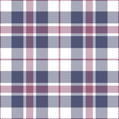 Traditional Seamless Tartan featuring Pale white and Rustic dusky purple Fabric Design