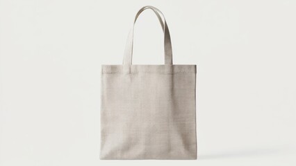 A white bag with a brown pattern on it. The bag is empty. The bag is made of a light material