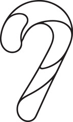 Single Line Candy Cane Minimal Design