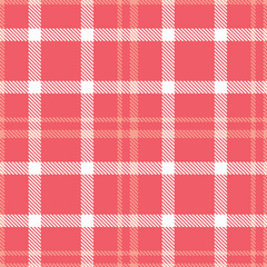 Warm coral pink and Sandy blush Seamless Tartan Fabric Design