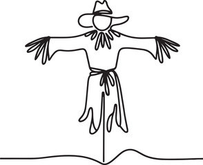 Minimal Scarecrow Line Drawing Design