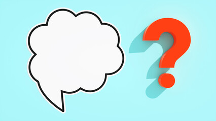 Template speech bubble and red question mark