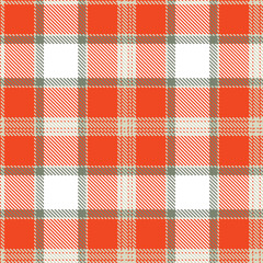 Smoky light grey Tartan patterns fabric texture. Traditional Soft blood orange Seamless Tartan