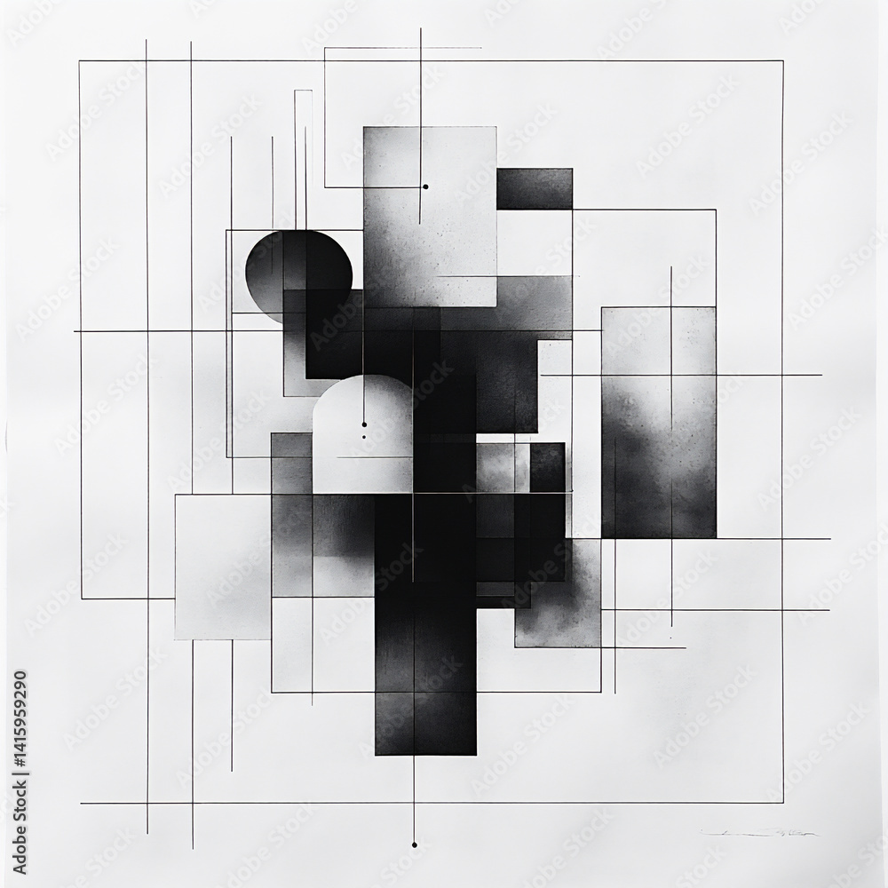 Poster essential framework constructivist black and white minimalist